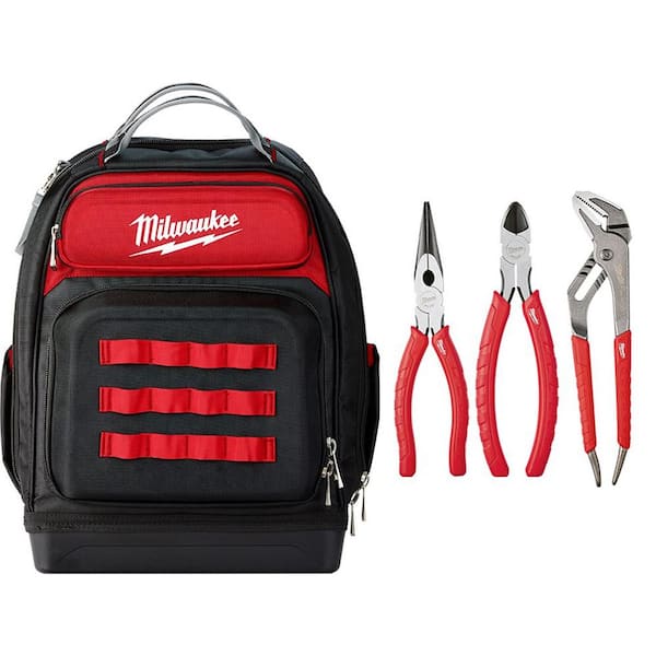 Milwaukee 15 in. Ultimate Jobsite Backpack with 3-Piece Pliers Kit