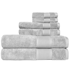 Avoca 6-Piece Grey Dobby Aerospun Cotton Bath Towel Set