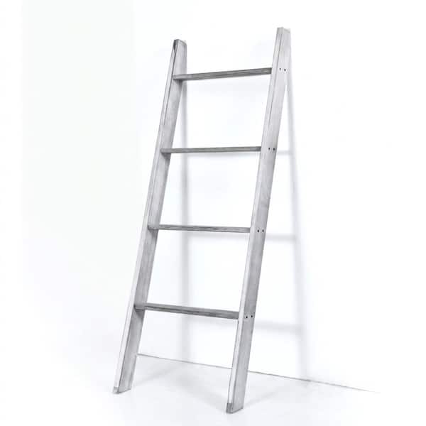 4-Tier Leaning Ladder Shelf, Wall-Leaning Display Bookcase for Living Room Bedroom