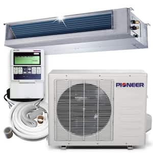 12, 000 BTU 1 Ton 21.5 SEER Ceiling Concealed Non Ductless Mini Split Air Conditioner with Heat Pump 208/230V