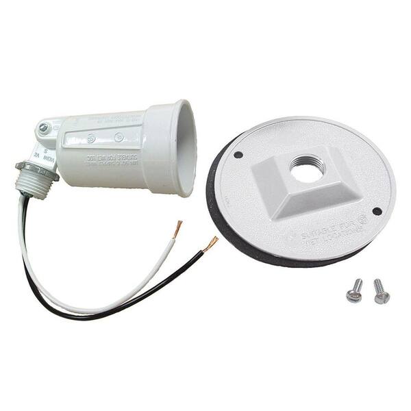 BELL White 4-in. Round Weatherproof Combination Cover, Lamp-holder, Gasket, and Mounting Hardware for 75-150W PAR38 Lamps