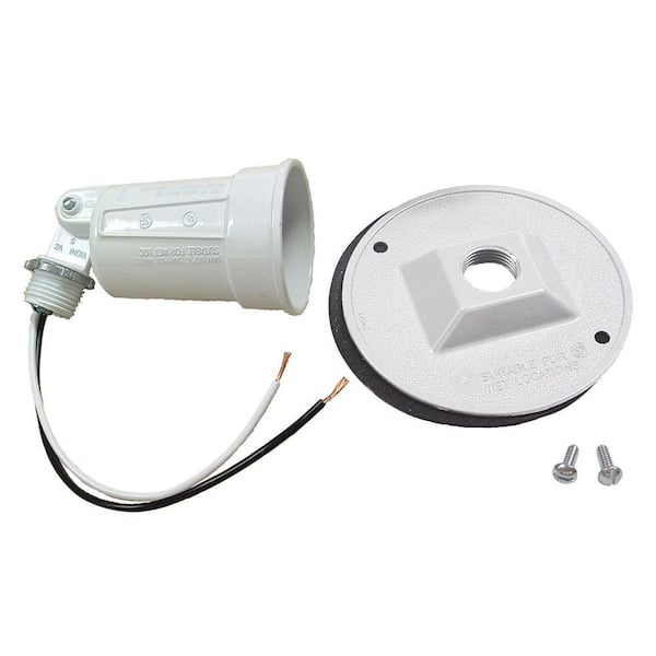 BELL - White 4-in. Round Weatherproof Combination Cover, Lamp-holder, Gasket, and Mounting Hardware for 75-150W PAR38 Lamps