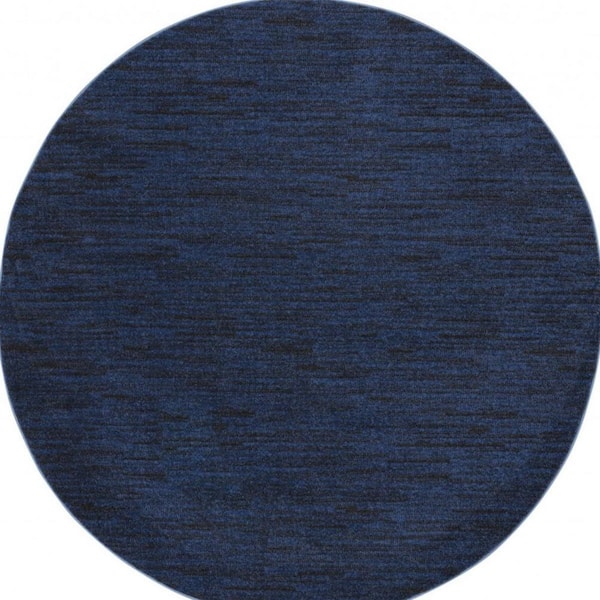 Blue 6 ft. x 6 ft. Woven Polypropylene Indoor/Outdoor Area Rug