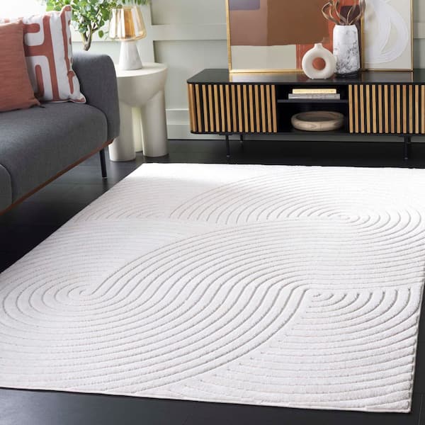 Selena 6 ft. x 9 ft. Ivory Geometric Swirl Area Rug