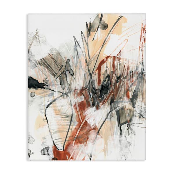 Stupell Industries Terracotta & Grey Abstract by June Erica Vess Unframed Abstract Graphic Art Print 30 in. x 24 in.