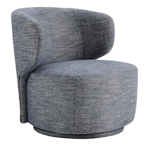 Benjamin Denim Fabric Modern Swivel Accent Chairs Upholstered Barrel Side Chair for Living Room or Bedroom