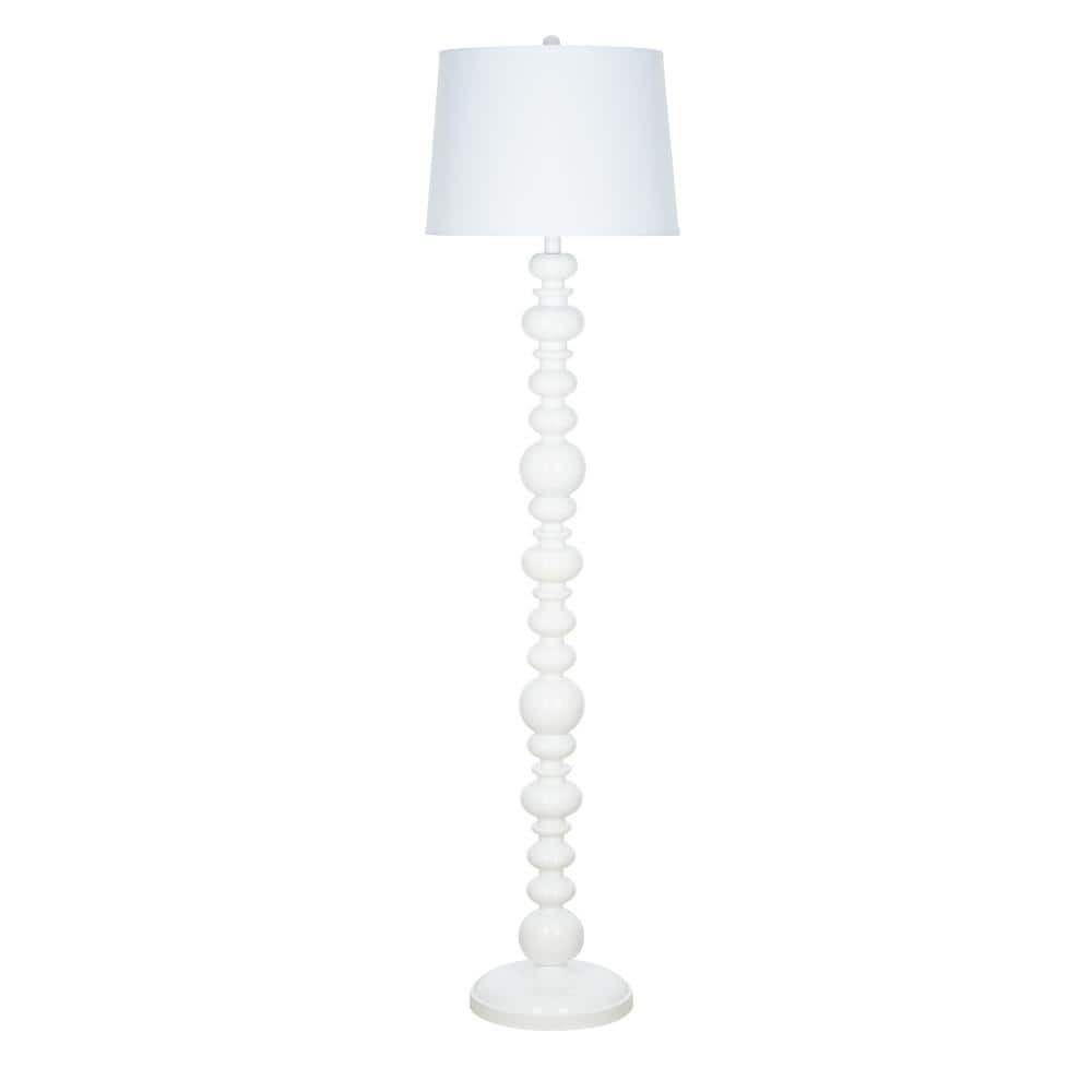 Cresswell 59 in. Glossy White Farmhouse Floor Lamp and LED Bulb BM1552 ...