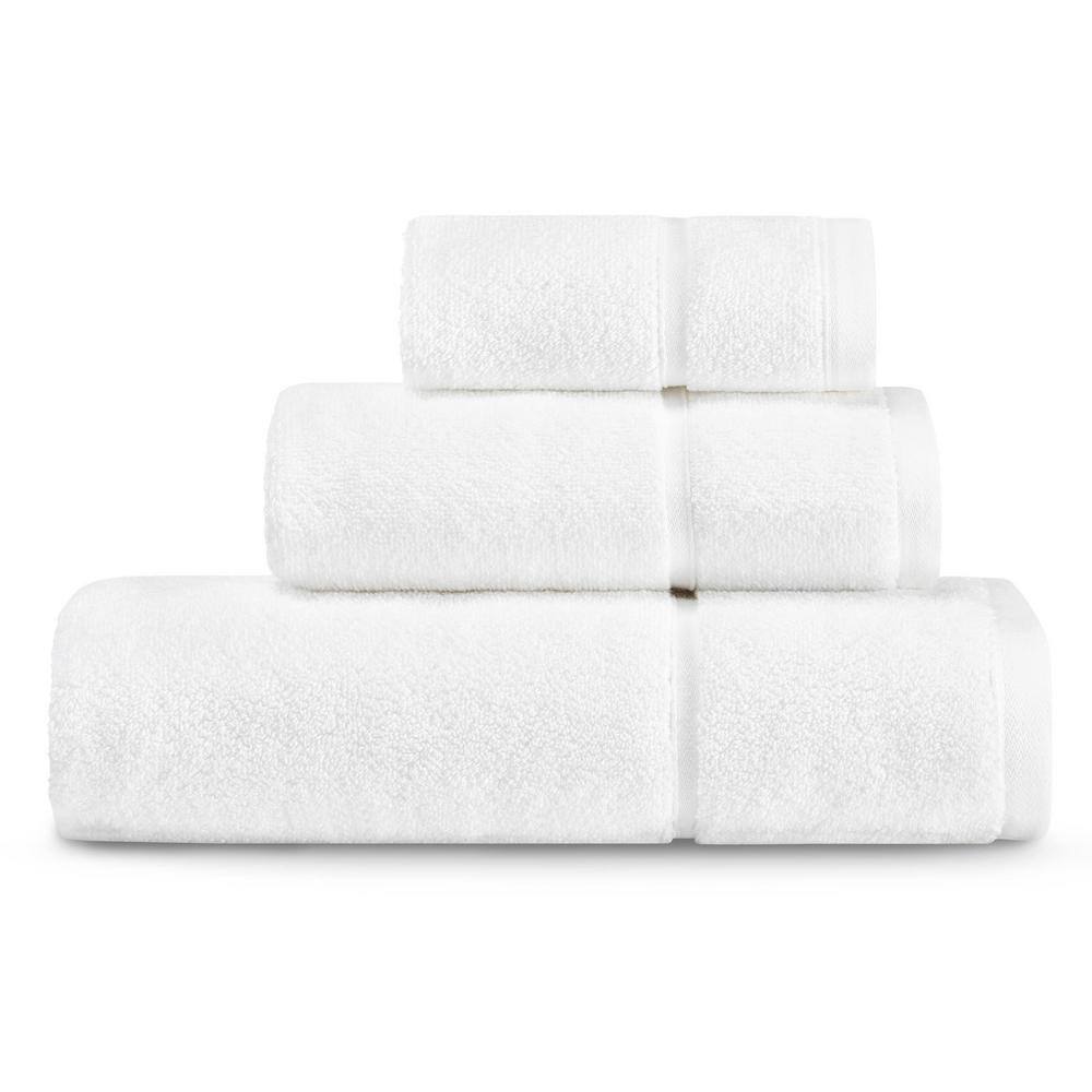 VERA WANG Modern Lux White Cotton 3Piece Towel Set USHSAC1087646 The