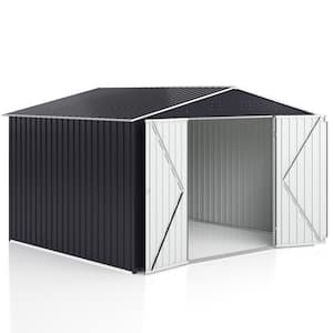 10 ft. W x 8 ft. D Metal Outdoor Storage Shed with Lockable Doors and Vents (80 sq. ft.)