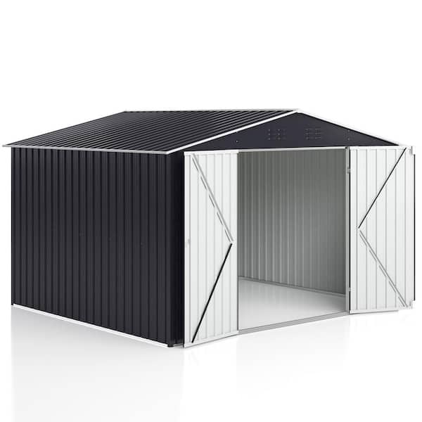 VIWAT 10 ft. W x 8 ft. D Metal Outdoor Storage Shed with Lockable Doors and Vents (80 sq. ft.)