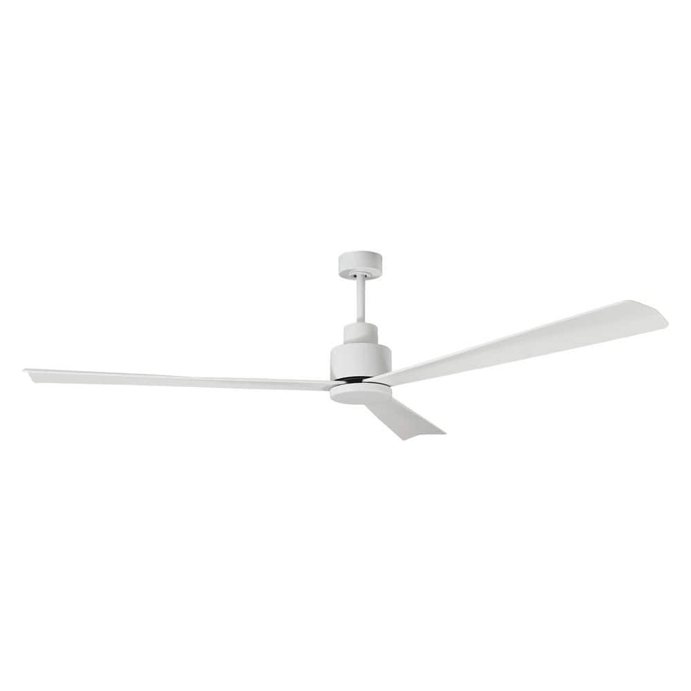 52" Matte White Ceiling Fan with Remote Control and Reversible Blade