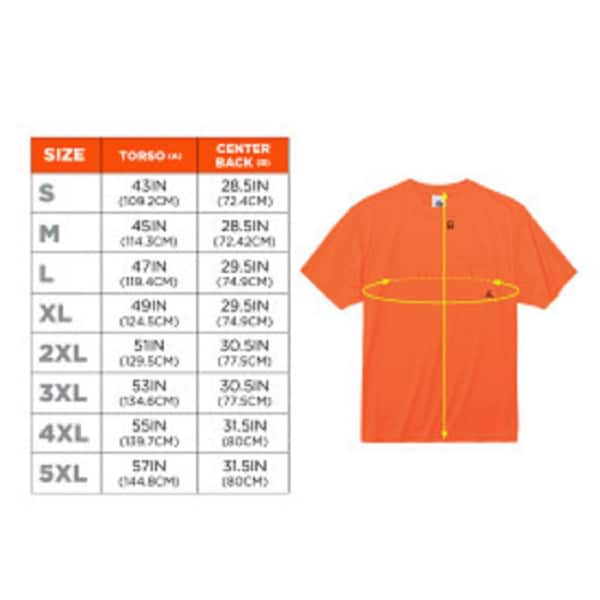 Ergodyne GloWear 8089 Men's 5XL Hi-Vis Short Sleeve Orange T-Shirt