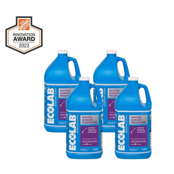 ECOLAB 1 Gal. Industrial Degreaser Pressure Wash Concentrate, Advanced clean for Commercial, Automotive and Equipment (4-Pack)