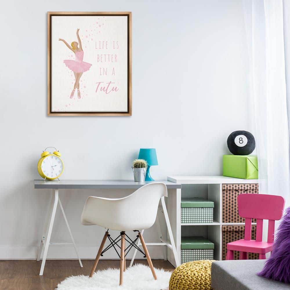 Life Is Better In Tutu by Chen Alyesh Brown Floater Frame Typography Graphic Art Print 31 in. x 25 in. price history on PriceWatchPro