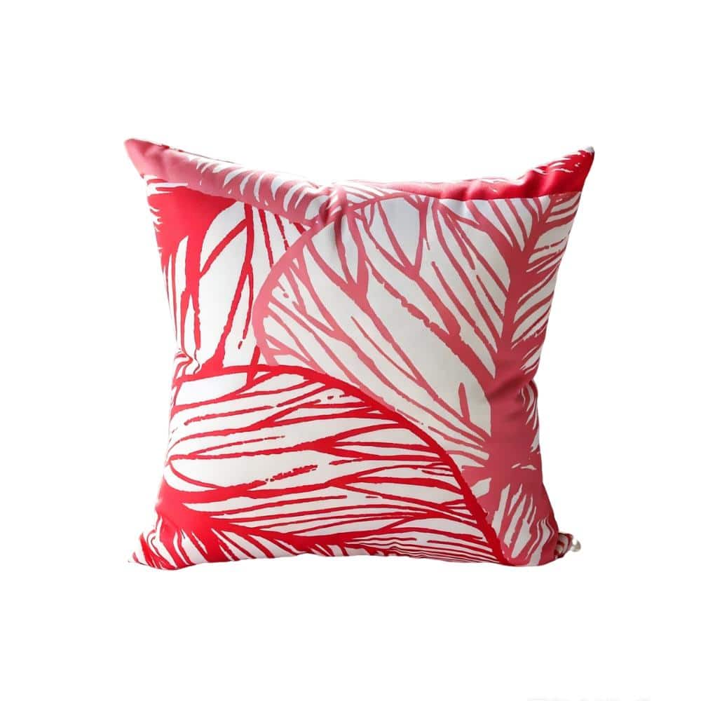 20X20 Red Leaf Polyester Outdoor Throw Pillow, Waterproof Decorative Cushion with Insert for Patio Furniture Couch price history on PriceWatchPro
