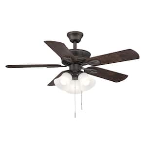 Glendale III 42 in. LED Indoor Oil Rubbed Bronze Ceiling Fan with Light and Pull Chains Included