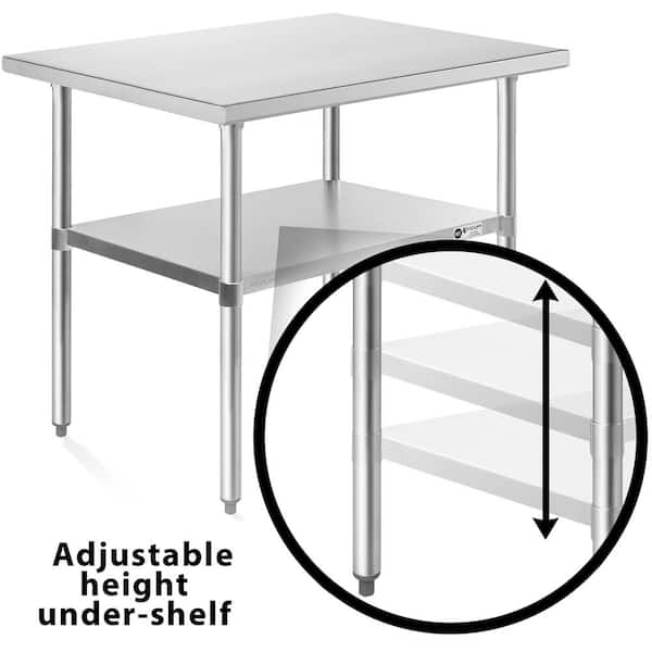 KUTLER 24 in. x 36 in. Stainless Steel Kitchen Prep Table