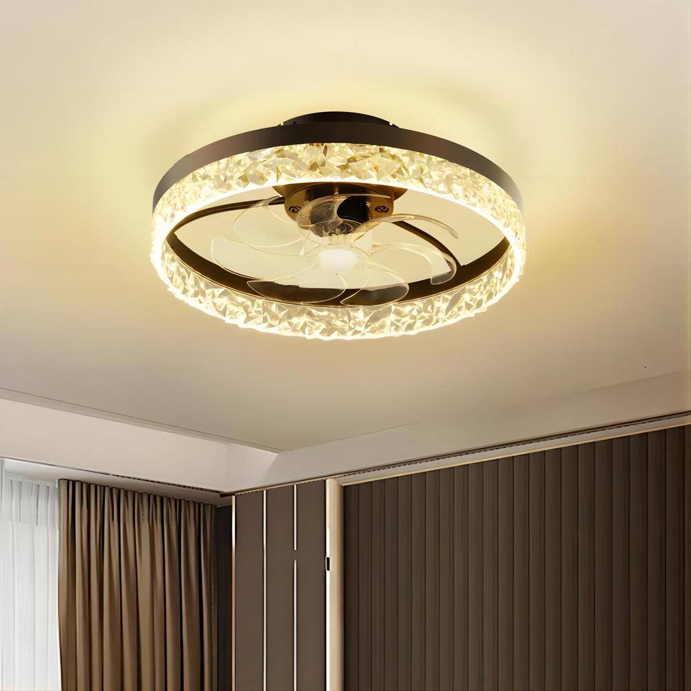 Bronze 19.6'' Low Profile LED Ceiling Fan with Remote