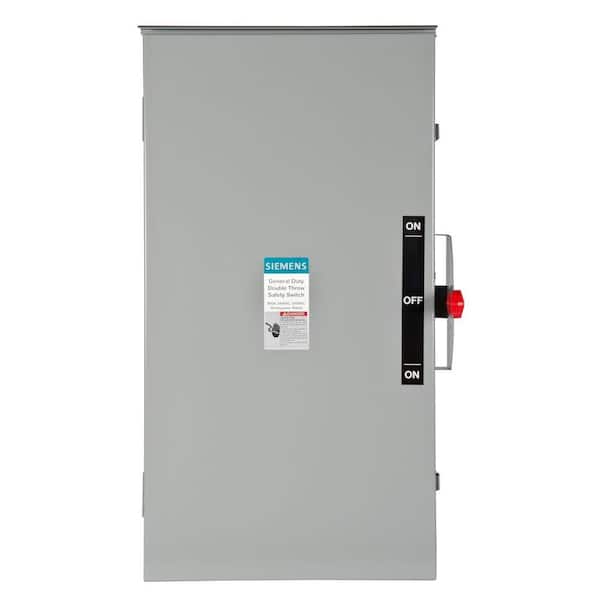 Siemens General Duty Double Throw 200 Amp 240-Volt 2-Pole Outdoor Non-Fusible Safety Switch