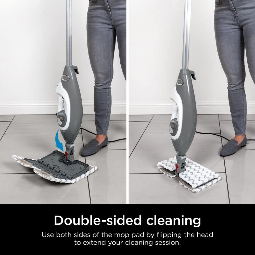 White Handheld 2-in-1 Steam Pocket Mop with Hardwood Steamer
