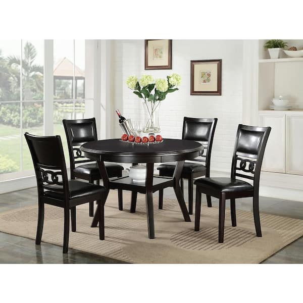 NEW CLASSIC HOME FURNISHINGS New Classic Furniture Gia 5-piece 47 in. Wood Top Round Dining Set, Gray