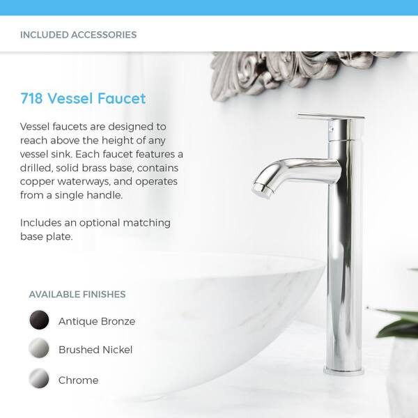 Mr Direct Stone Vessel Sink In Honed Basalt Black Granite With 718 Faucet And Pop Up Drain In Chrome 862 718 C The Home Depot