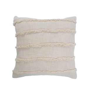 StyleWell Light Beige Abstract 18 in. x 18 in. Square Decorative Throw  Pillow with Tassels S00161061281 - The Home Depot