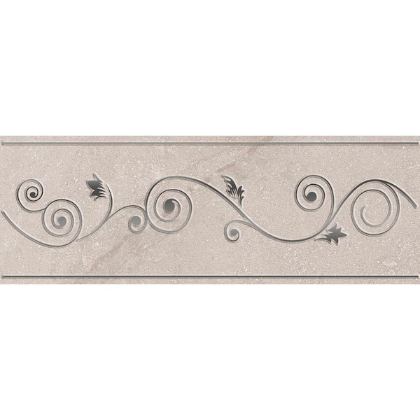 ELIANE Sonoma L-150 Gray 3 in. x 8 in. Ceramic Listello Wall Tile