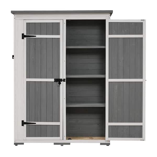 Outdoor 5.5 feet high x 4.1 feet long wooden storage shed with waterproof asphalt roof