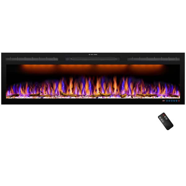 Prismaster ...keeps your home stylish 72 in. Wall Mounted Electric Fireplace Insert, Wide Screen Fireplace Heater with multi-color Flame, 1500-Watt