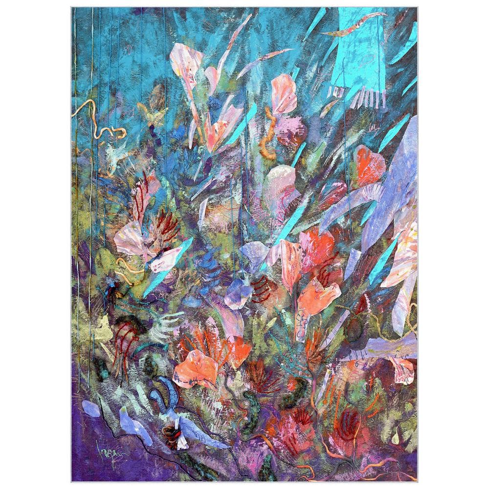 Multi-colored 8 ft. x 10 ft. Floral Efflorescence Washable Art Area Rug price history on PriceWatchPro