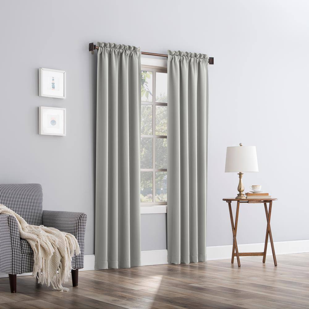 Silver Gray Blackout Energy Saving Rod Pocket Curtain Panel