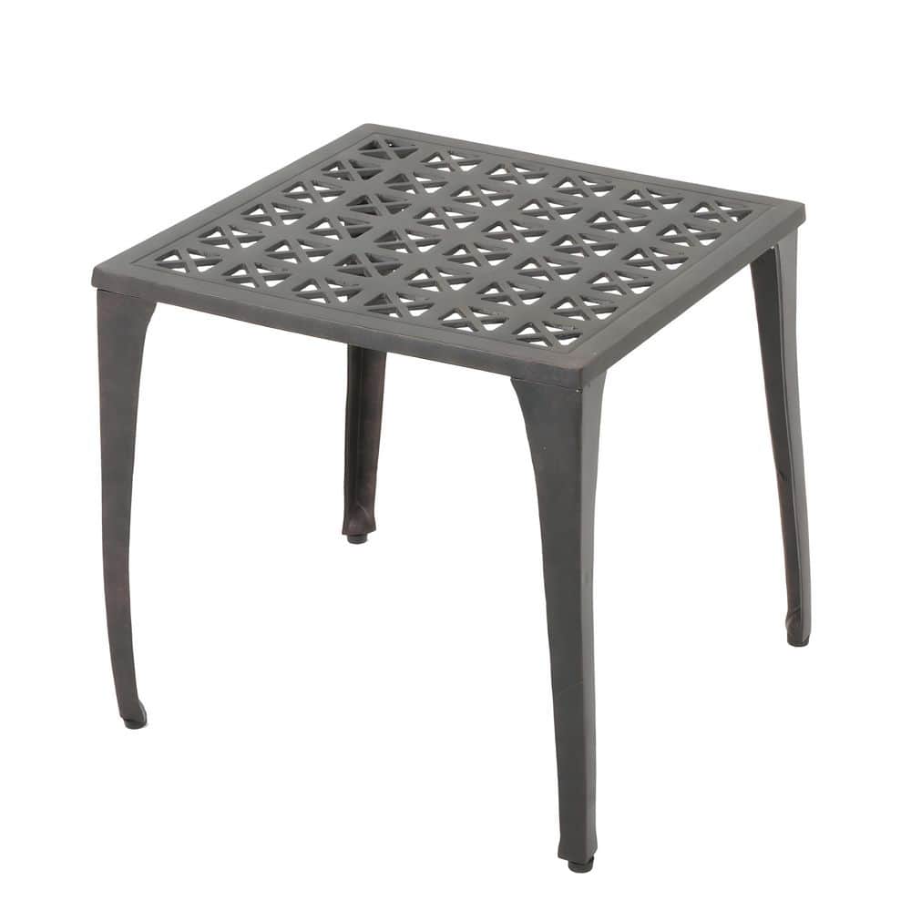 Bronze Colour Square Aluminium 18 in. All-Weather Use Outdoor Side Table for Beach, Yard, Patio, Pool price history on PriceWatchPro