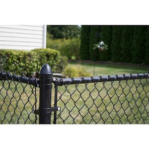 1-5/8 in. X 6 ft. Black Galvanized Steel Chain Link Fence Post