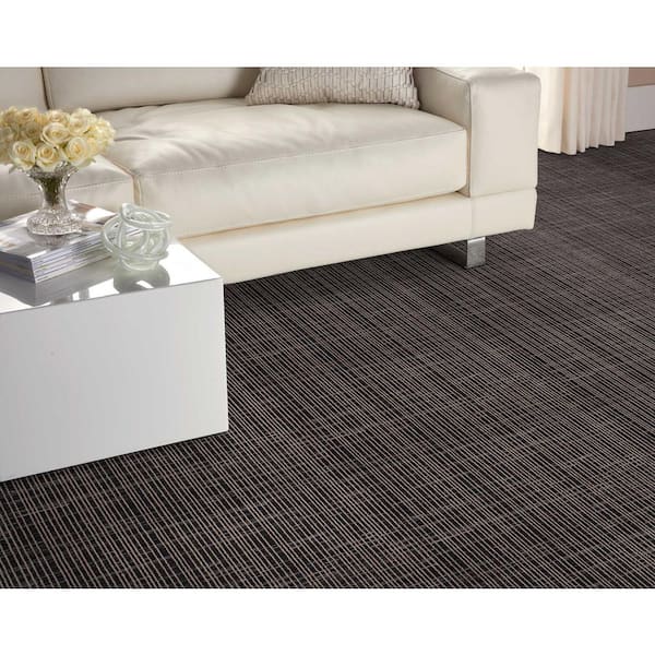 Living Bliss Onyx Black 13.2 ft. 29.49 oz. Polyester Loop Installed Carpet