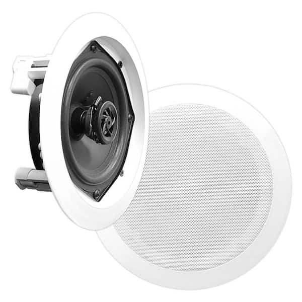 5.25 in. Round 150-Watt In Ceiling, or In-Wall Speakers, White