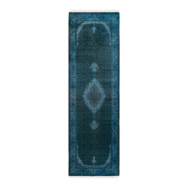 Overdyed Blue 2 ft. 6 in. x 8 ft. 6 in. Wool Indoor Area Rug