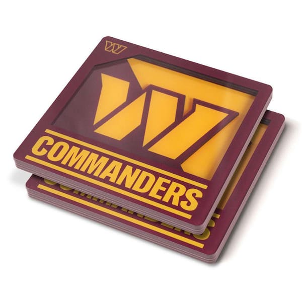 NFL Washington Commanders 3D Logo Series Multi-Colored Coasters