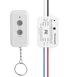 Wireless Remote Control Light Switch and Receiver Kit for Ceiling Lights, Fans, Lamps, 100 ft. RF Range