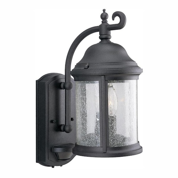 Progress Lighting Ashmore Collection 2-Light Textured Black 15 in. Outdoor Wall Lantern Sconce
