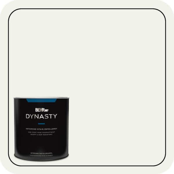 BEHR DYNASTY 1 qt. #PPU18-07 Falling Snow Satin Enamel Interior Stain-Blocking Paint and Primer