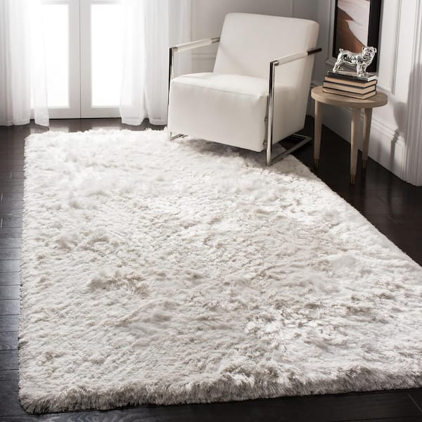 Ocean Shag Ivory 6 ft. x 9 ft. Solid Area Rug