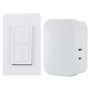 Wireless Remote with Lamp Dimmer Lighting Control, White
