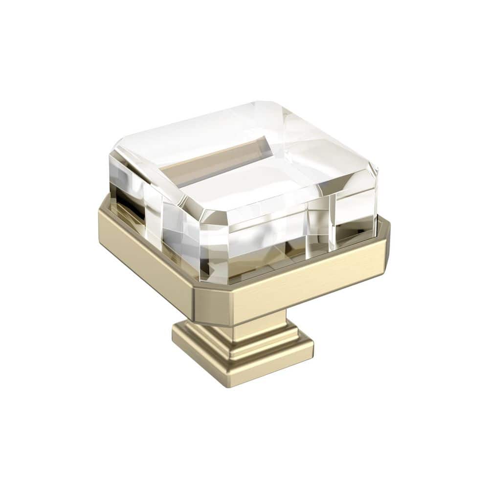 Glacio 1-3/8 in. (35 mm) Length Clear/Golden Champagne Square Cabinet Knob price history on PriceWatchPro