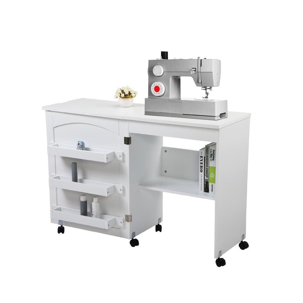 Reviews for cadeninc White Folding Sewing Craft Cart with Storage ...