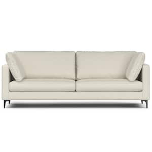 Ava 90 in. Straight Arm Tightly Woven Performance Fabric Mid Century Rectangle Sofa in. Cream