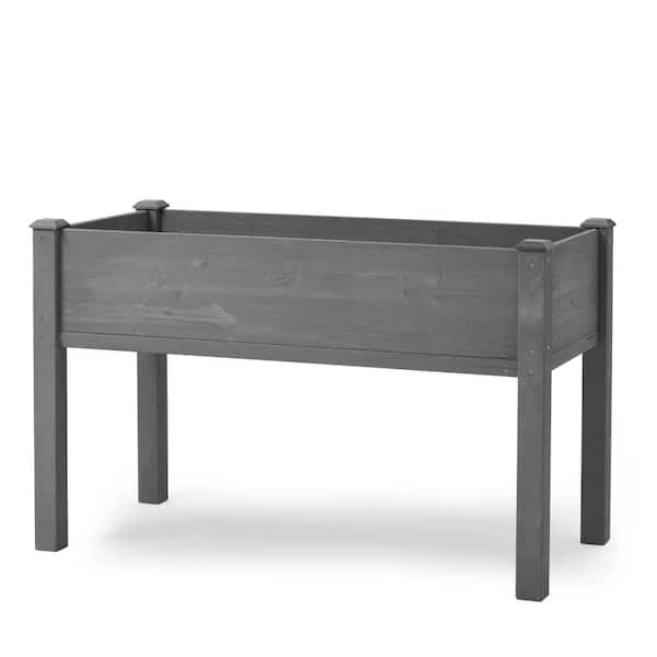 Raised Garden Bed with Legs, Elevated Wooden Planter Box for Outdoor Plants-48.00 in. x 24.00 in. x 30.00 in.-Gray