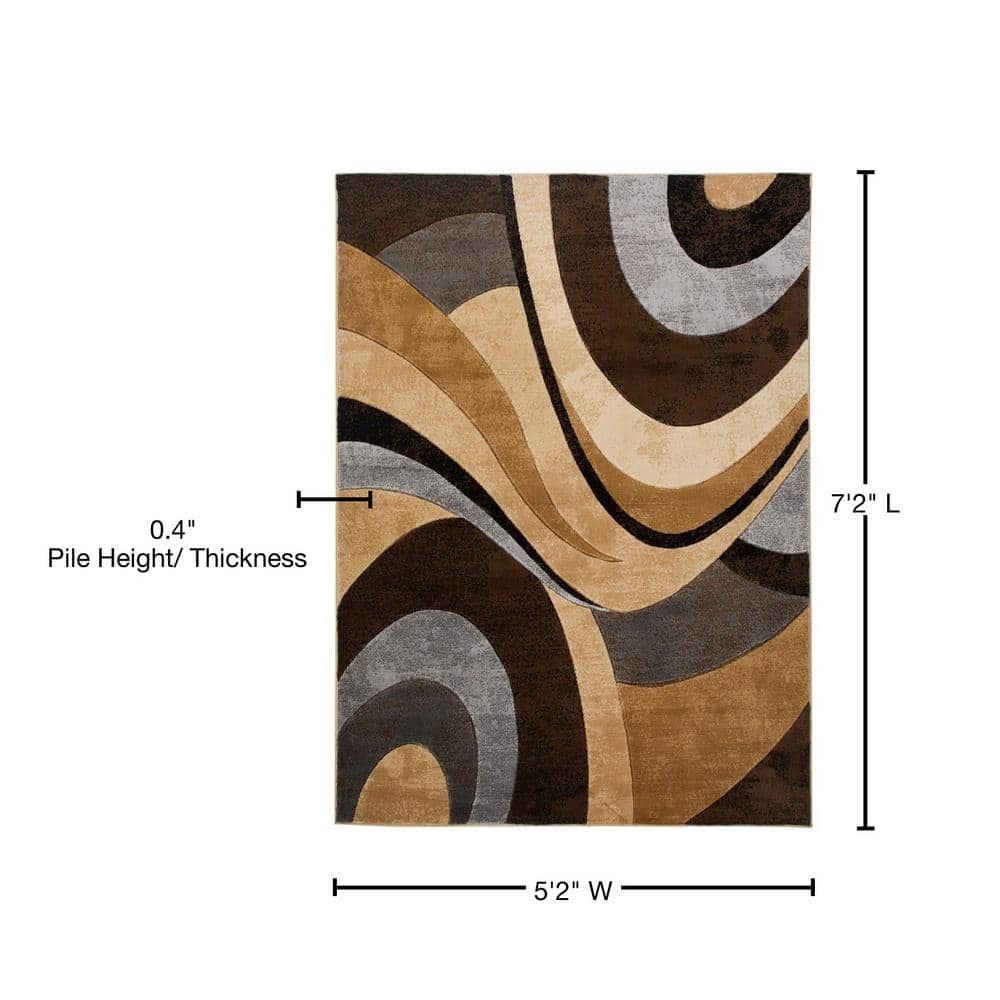 Tribeca Slade Brown and Gray Abstract Area Rug
