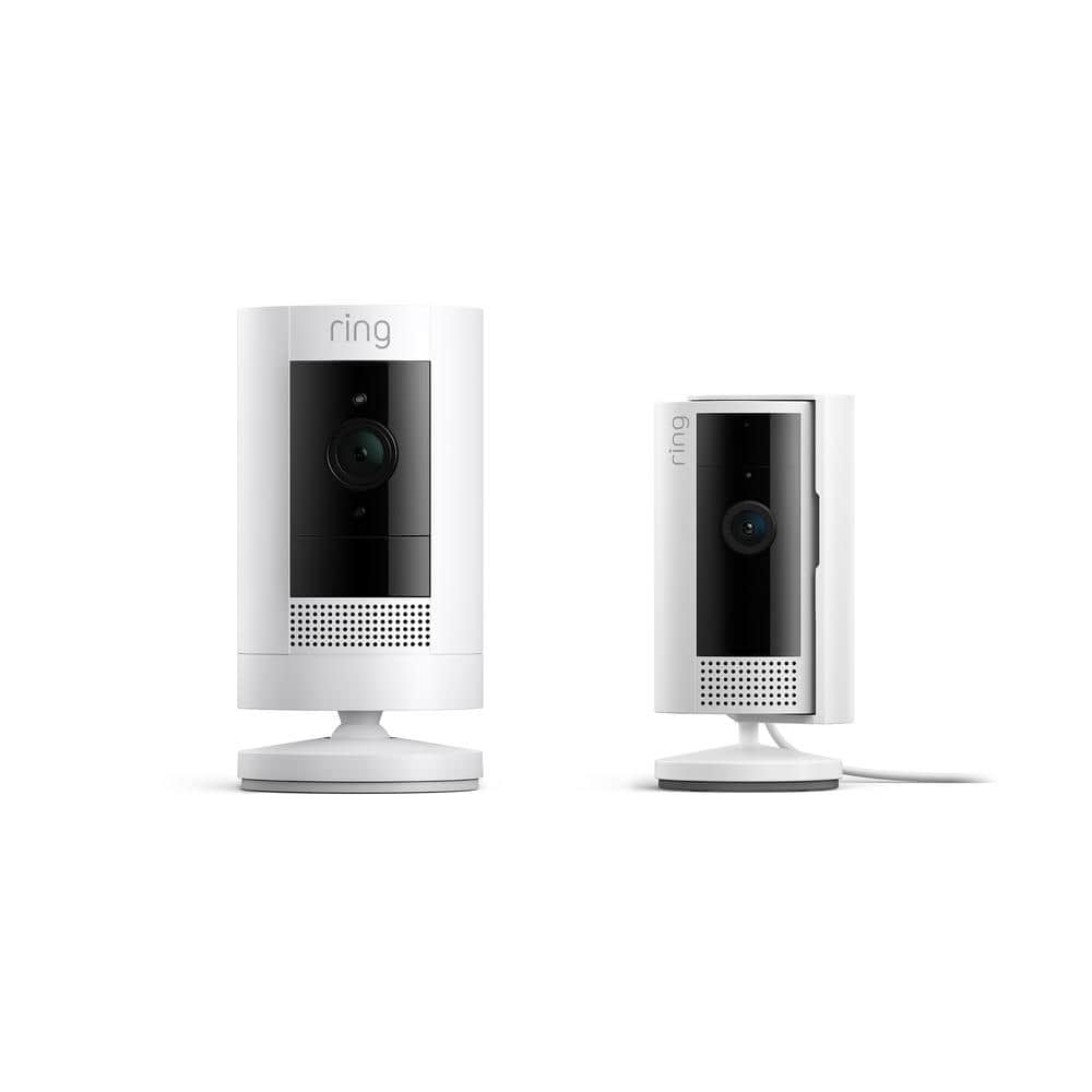 Indoor Cam 2nd Gen Security Camera, White and Stick Up Cam Wireless White
