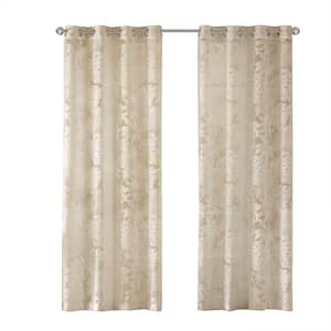 Kauna Natural Rayon/Polyester 50 in. W x 95 in. L Sheer Curtain (Single Panel)